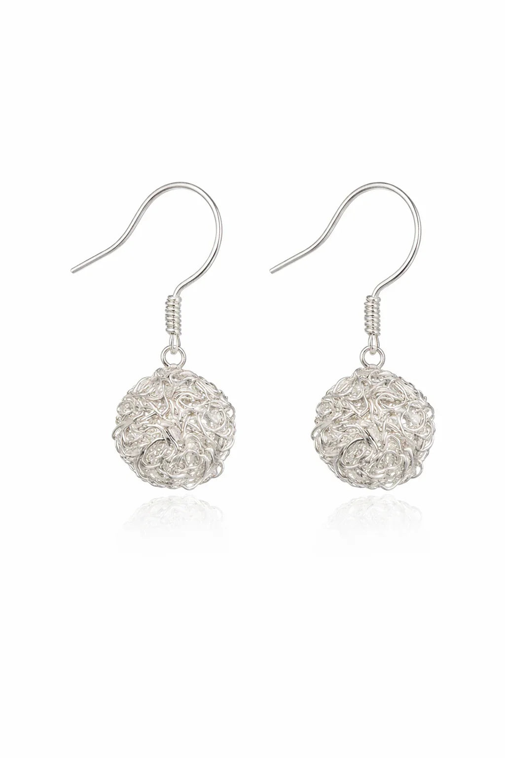 Boucles d'oreilles en argent pur avec design en boule filigrane, accessoires élégants pour femme à la mode